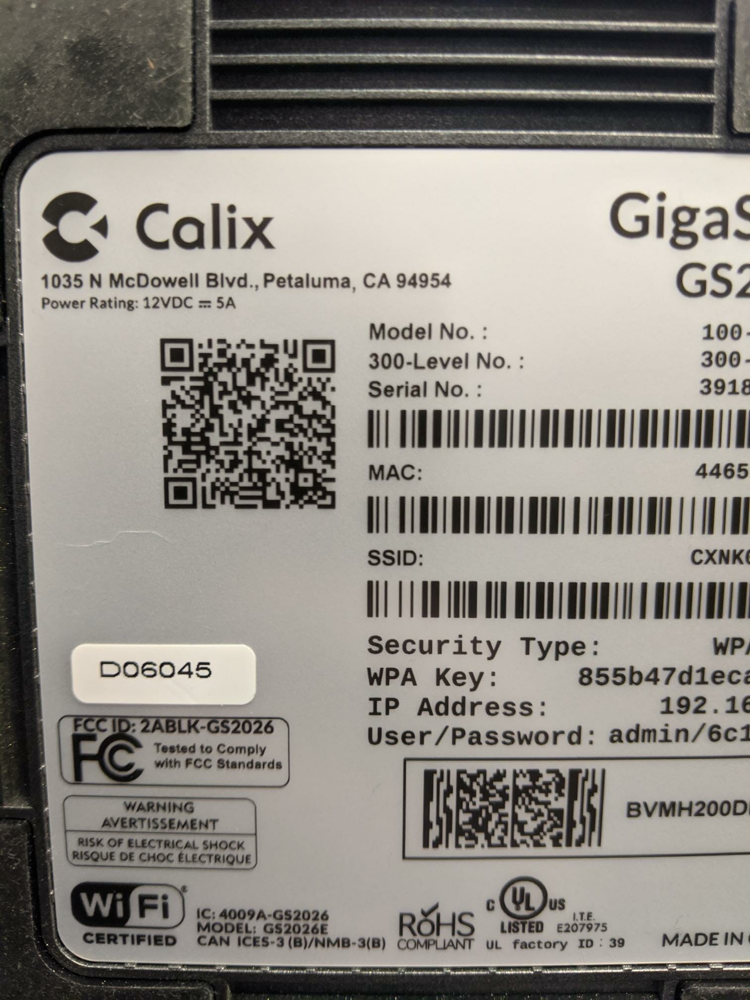 Smart Home App_Sticker Example calix router ssid
